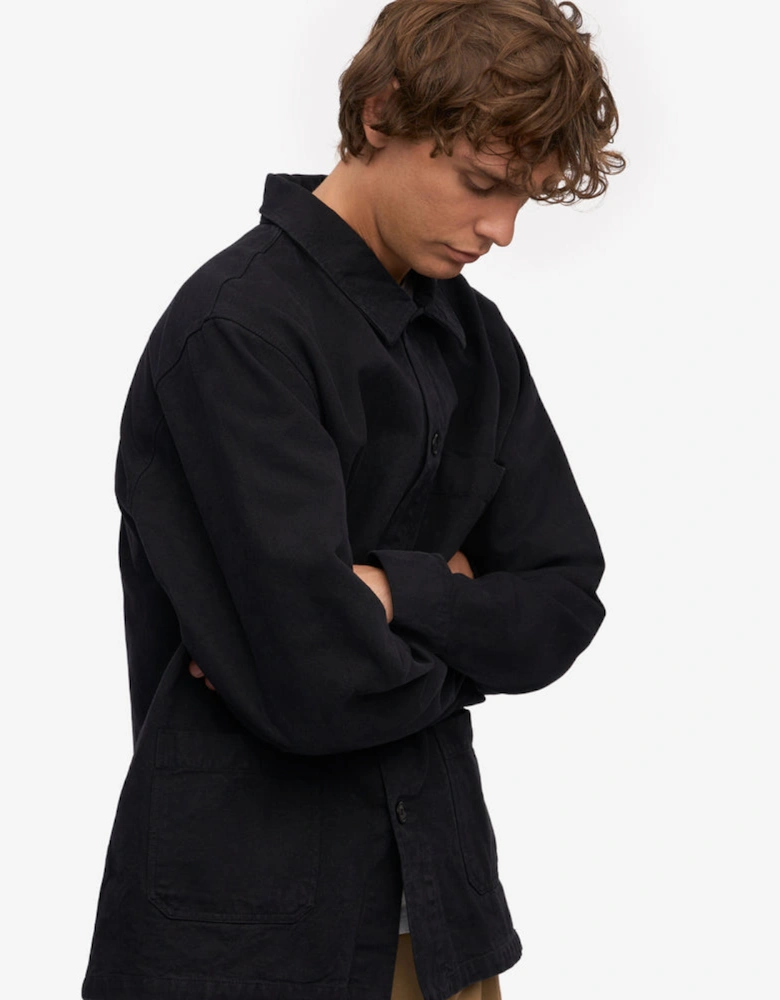 Mens Organic Workwear Jacket - Deep Black