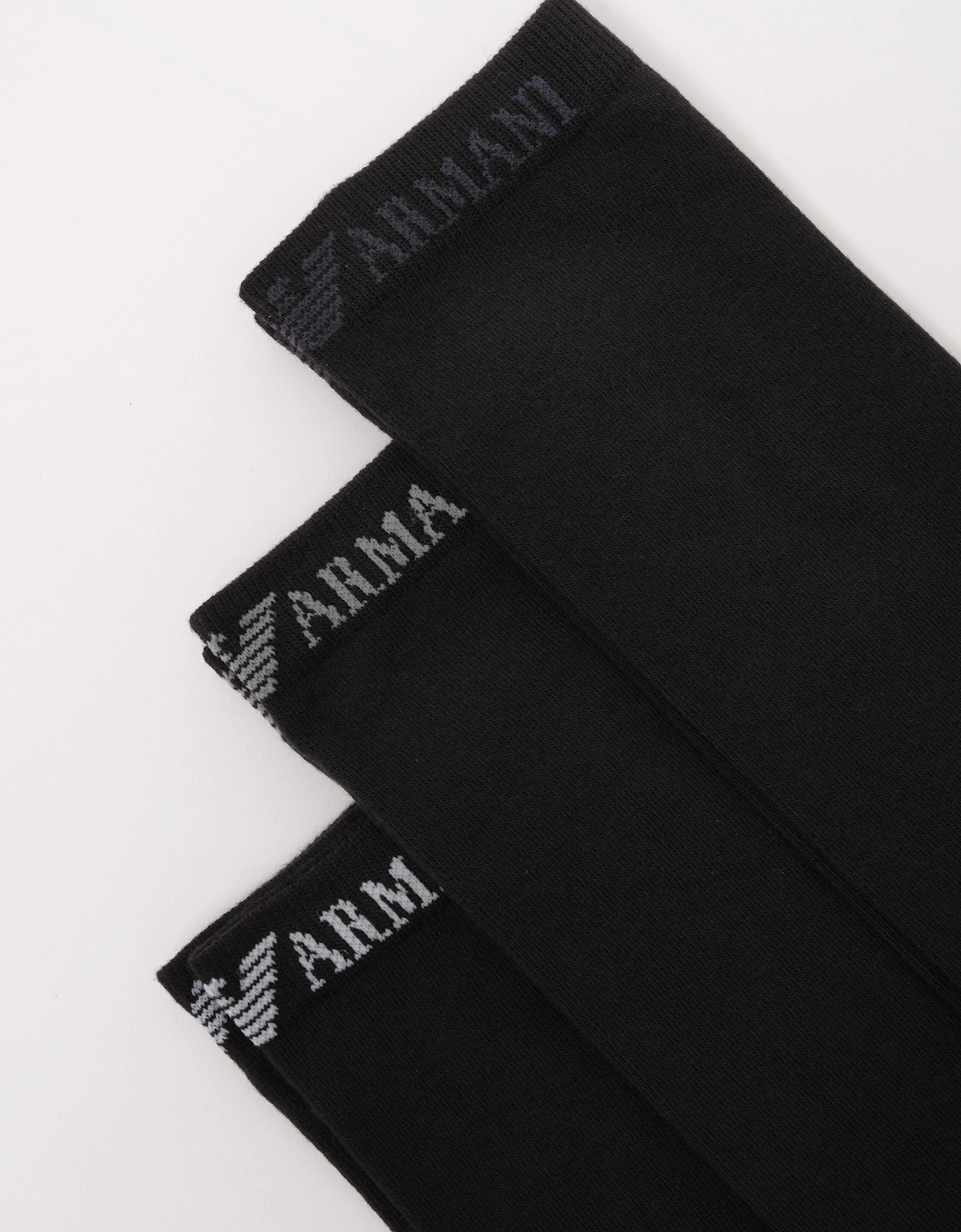 3 Pack Mens Eagle Logo Sport Socks - Black/Black/Black MC215