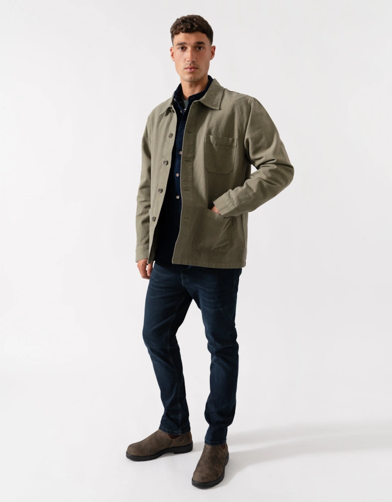Mens Organic Workwear Jacket - Dusty Olive
