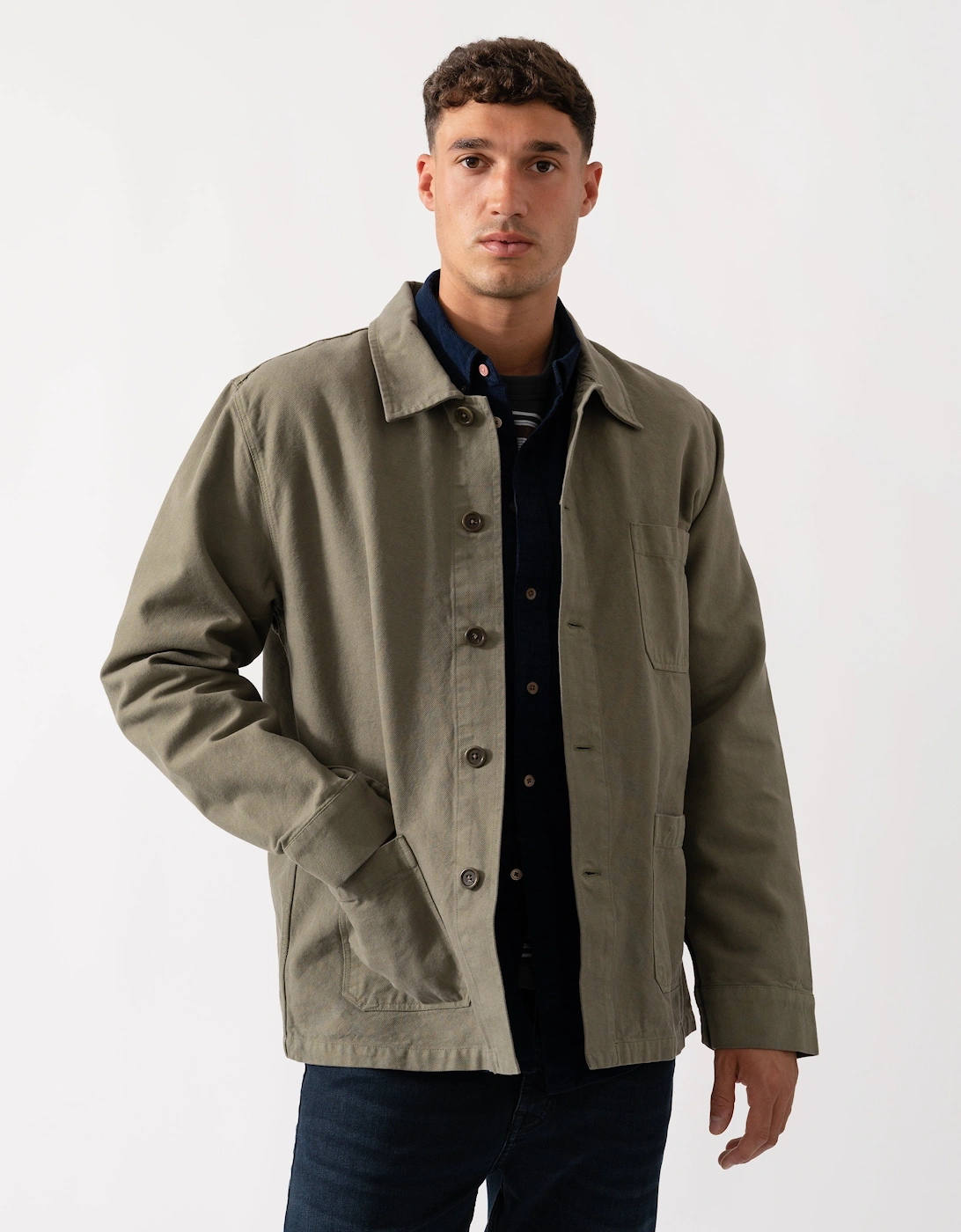 Mens Organic Workwear Jacket - Dusty Olive