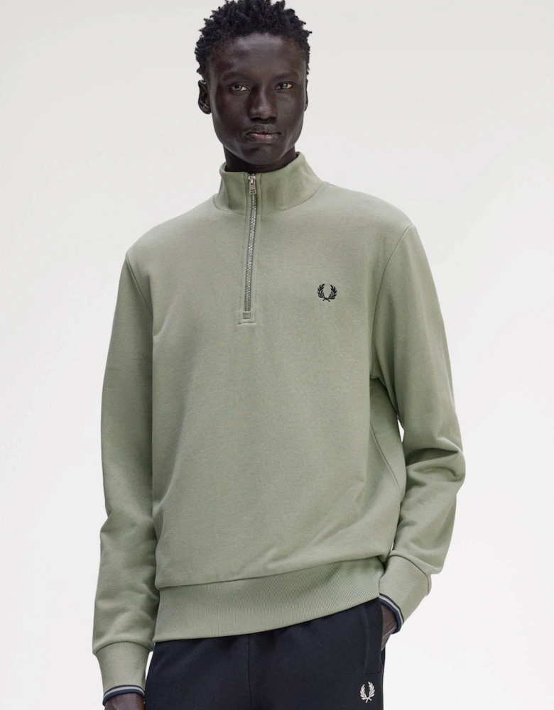 Mens Half Zip Sweatshirt - Bayleaf/Dark Airforce/Tennis Blue Z49