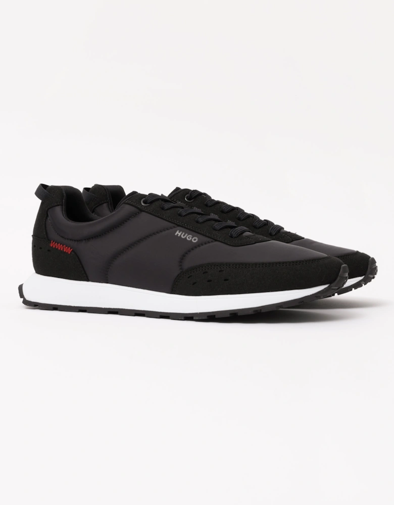 HUGO Icelin Runn Retro-Inspired Trainers with Faux Suede - Black 006
