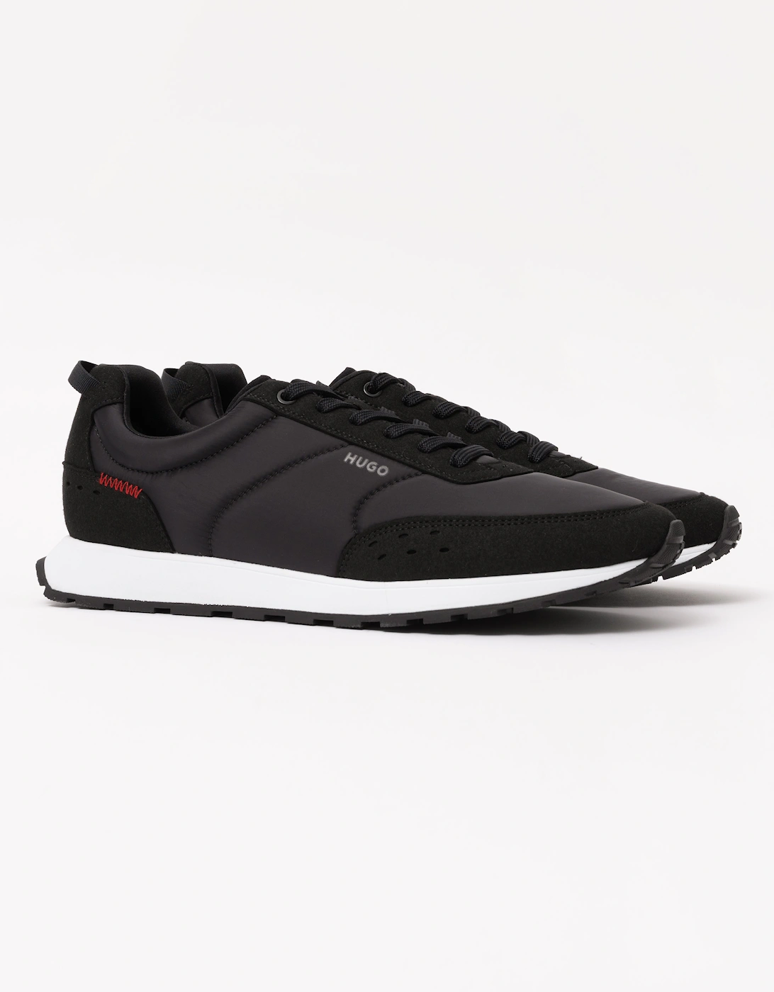 HUGO Icelin Runn Retro-Inspired Trainers with Faux Suede - Black 006