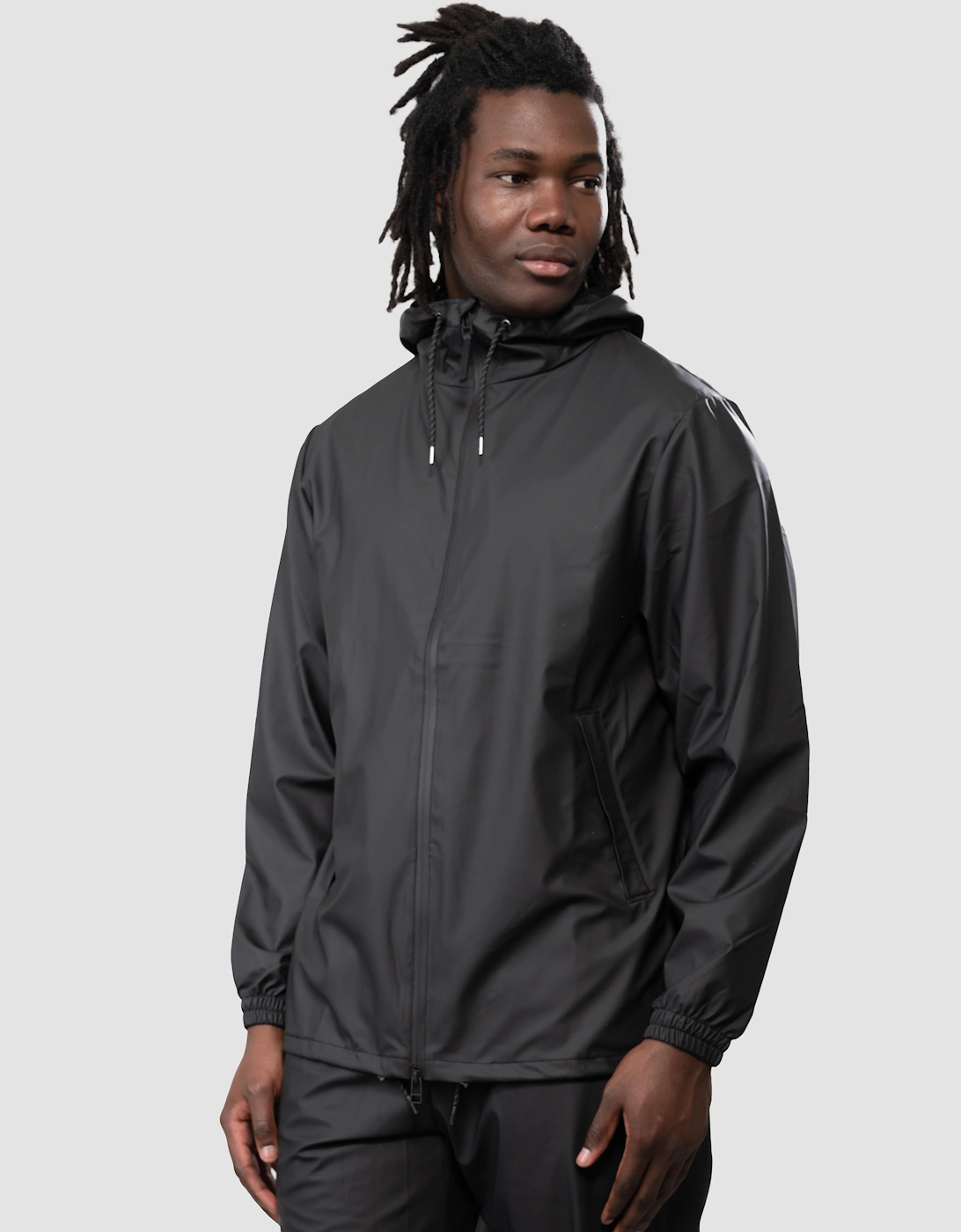 Rains Women's Black Storm Breaker Unisex Jacket - 01 - Size 10/8