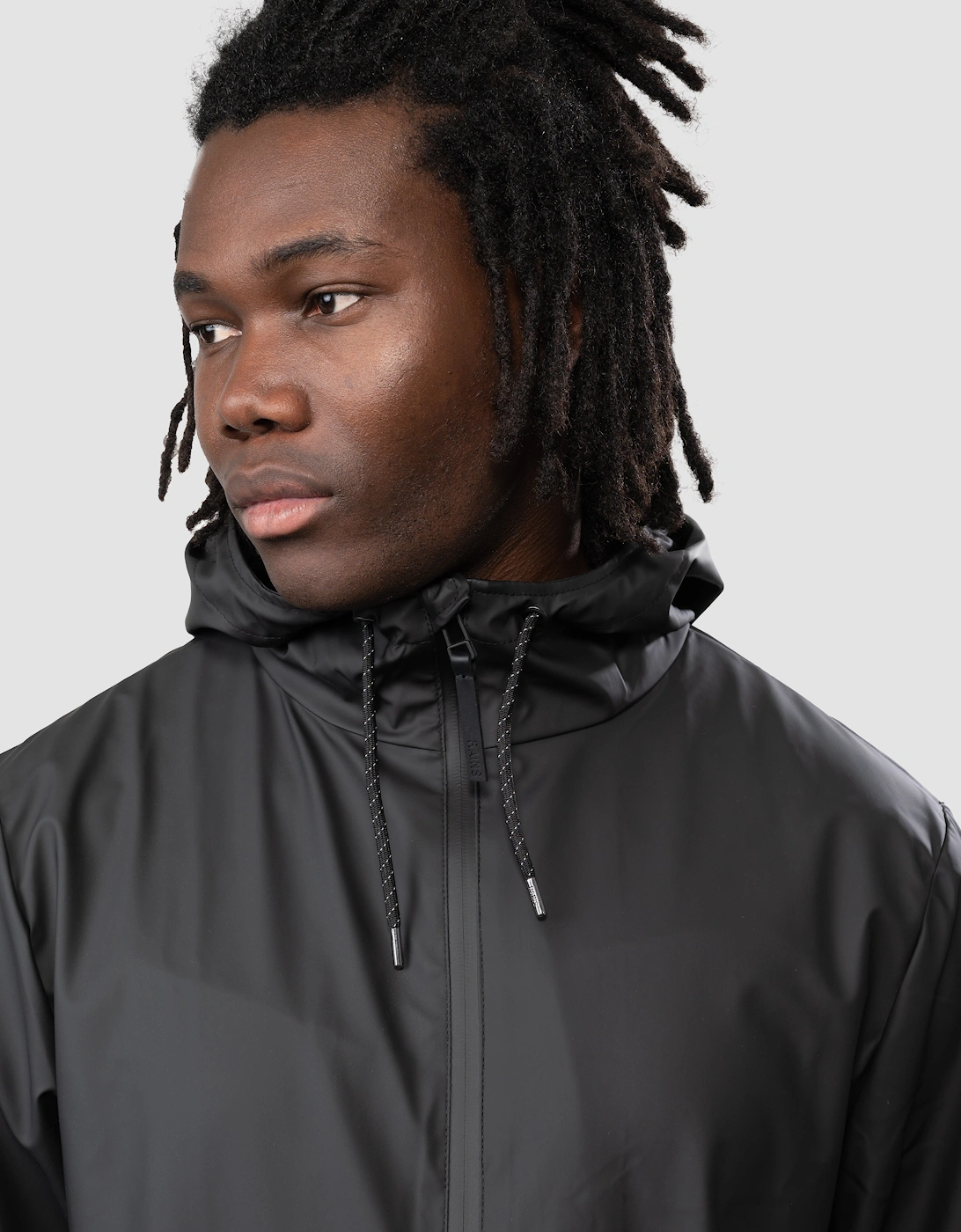 Rains Men's Black Waterproof Storm Windbreaker - Image 3