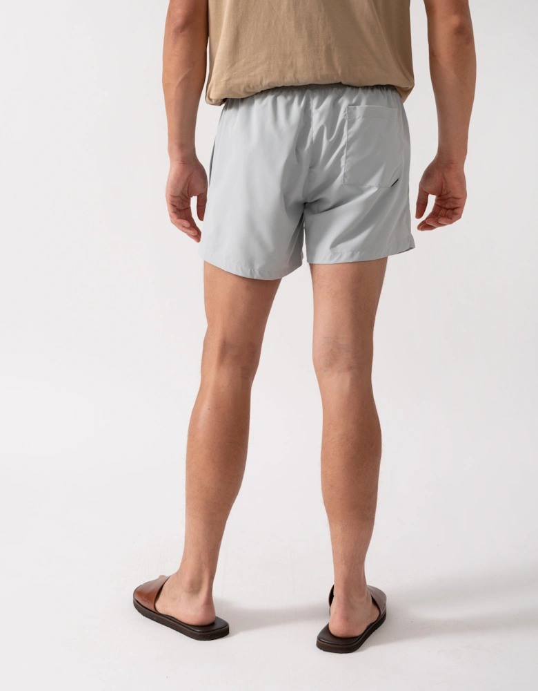 HUGO ABAS Mens Logo-Print Swim Shorts in Quick-Dry Fabric