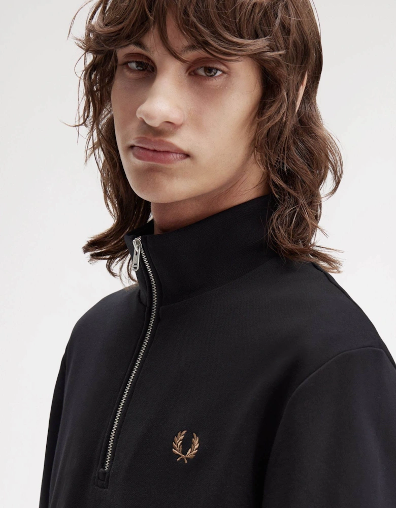 Mens Half Zip Sweatshirt - Black/Shaded Stone/Shaded Stone S77