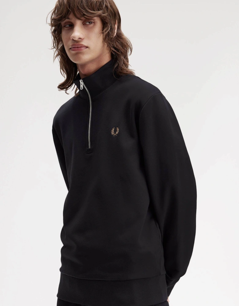 Mens Half Zip Sweatshirt - Black/Shaded Stone/Shaded Stone S77