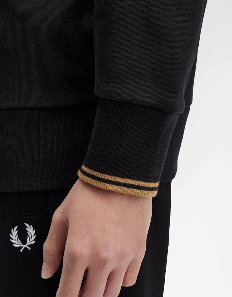 Mens Half Zip Sweatshirt - Black/Shaded Stone/Shaded Stone S77