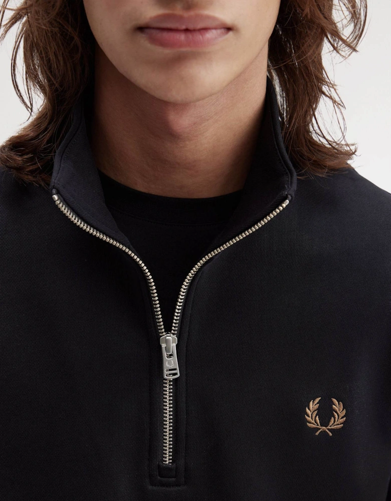 Mens Half Zip Sweatshirt - Black/Shaded Stone/Shaded Stone S77