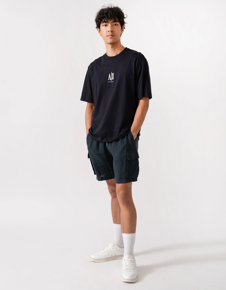 Mens Embroidered A|X Centre Logo T-Shirt - Deep Navy UB101