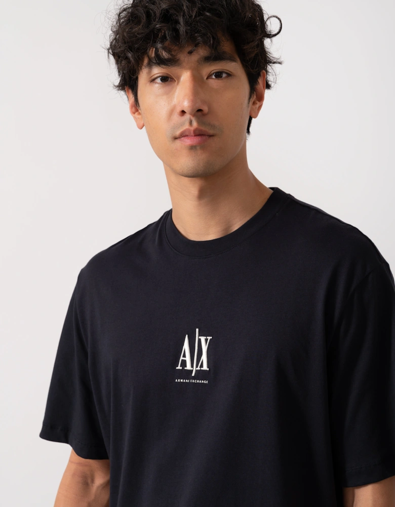 Mens Embroidered A|X Centre Logo T-Shirt - Deep Navy UB101