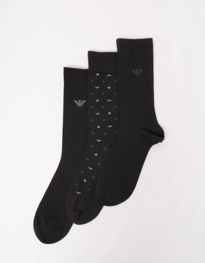 3-Pack Mens Socks EM000554-AF18145 - Eagle/Black/Black MC364