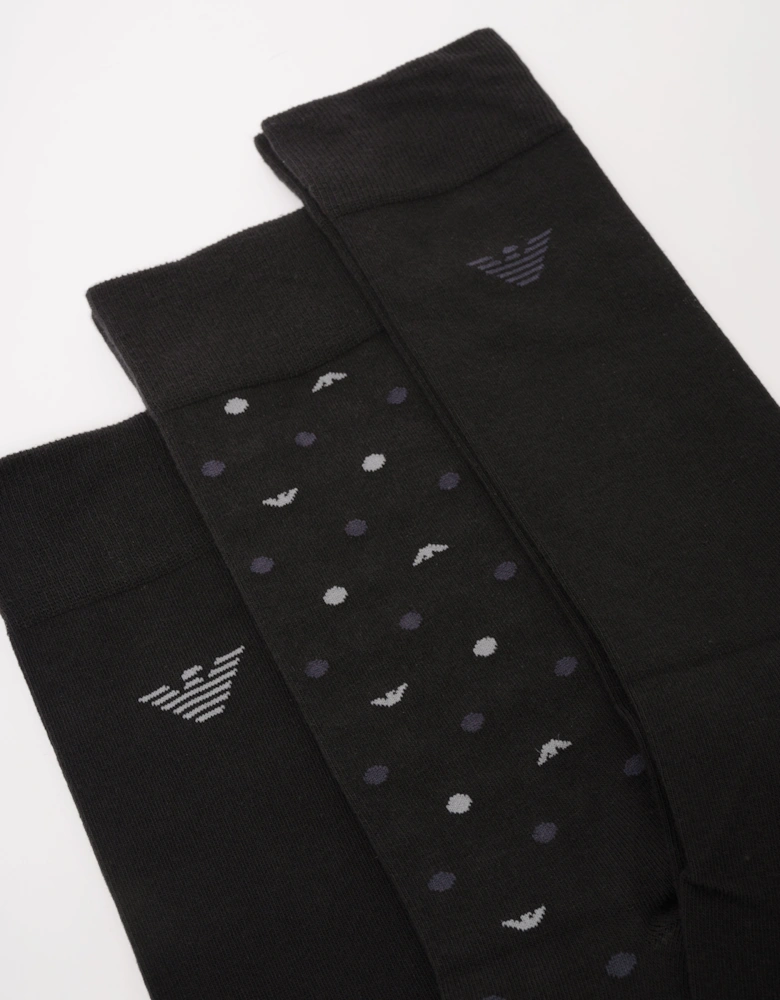3-Pack Mens Socks EM000554-AF18145 - Eagle/Black/Black MC364