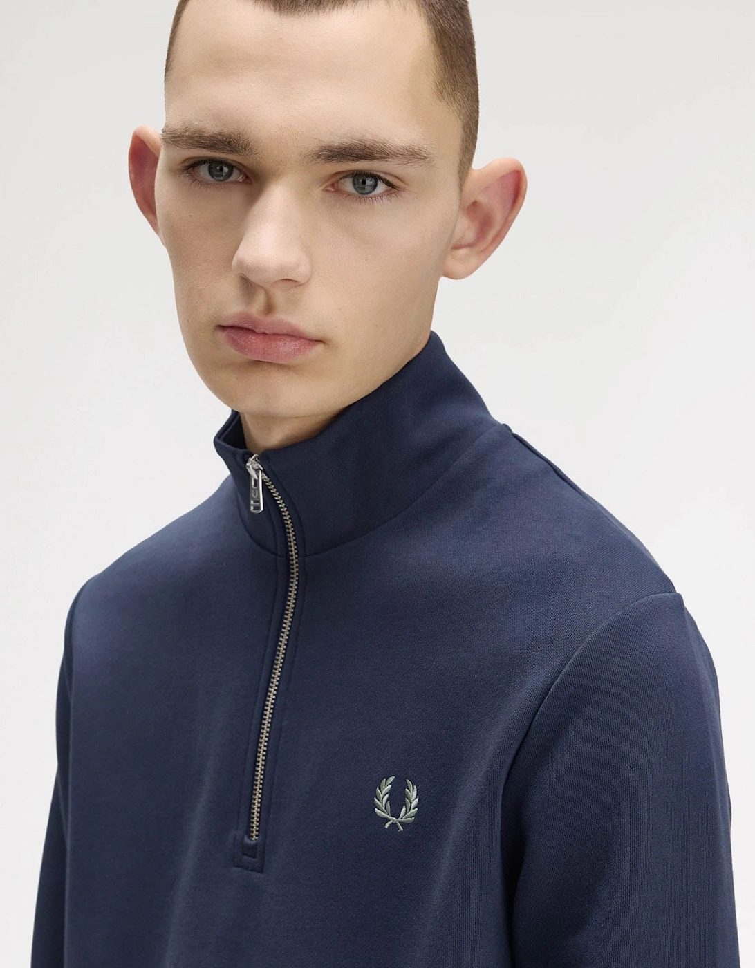 Mens Half Zip Sweatshirt - Dark Airforce/Light Ice/Bayleaf Z47
