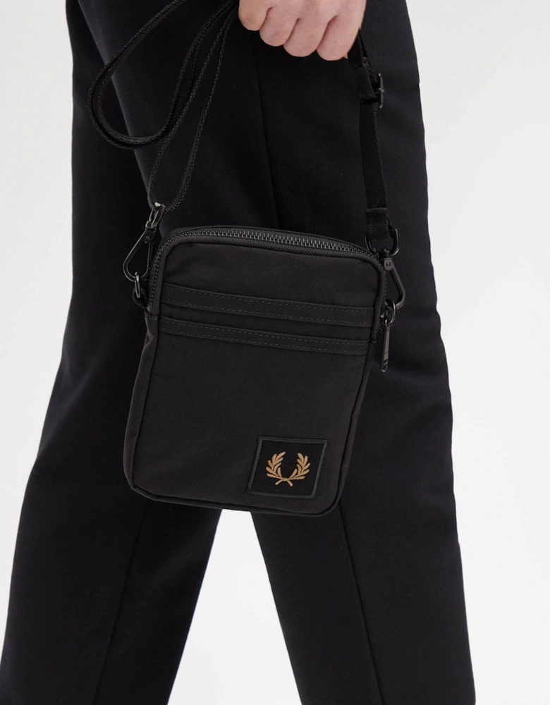 Nylon Badge Small Side Bag - Black 102