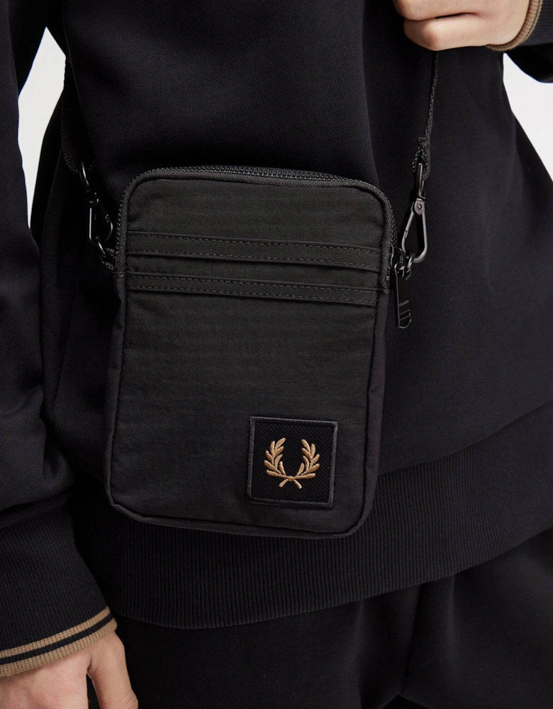 Nylon Badge Small Side Bag - Black 102