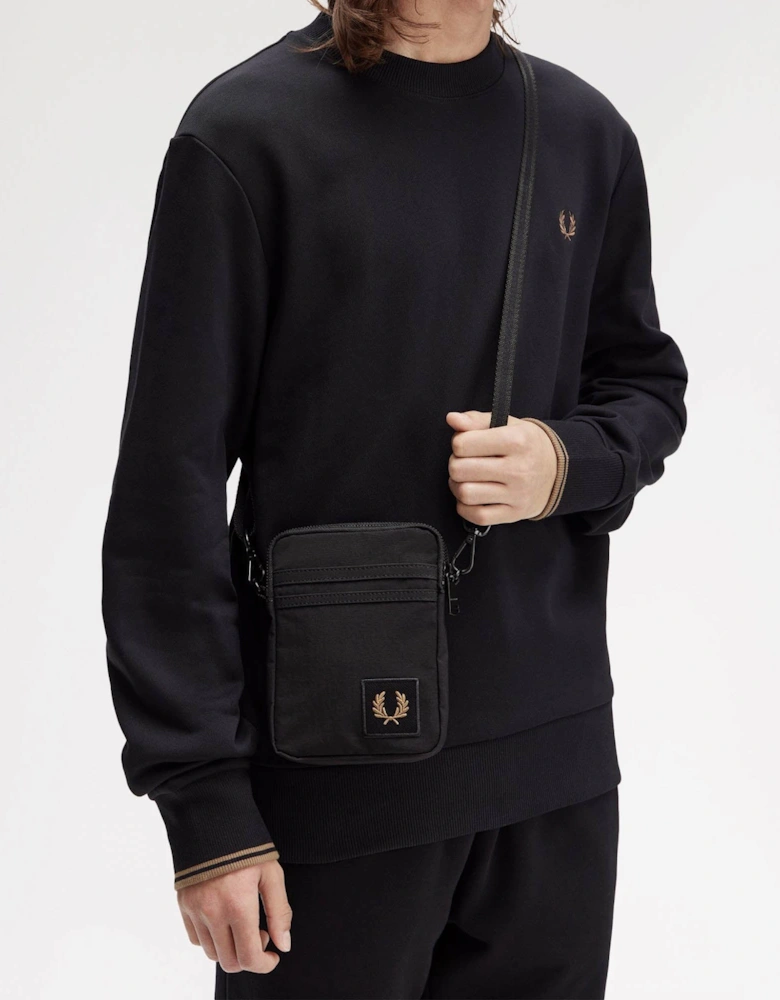 Nylon Badge Small Side Bag - Black 102