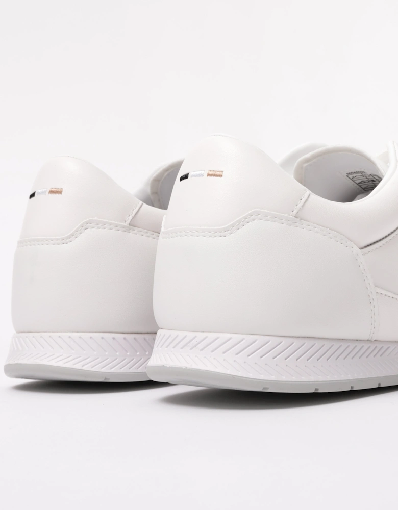 BOSS Orange Nitan Mens Nappa-leather trainers with gold-tone branding  - White 100