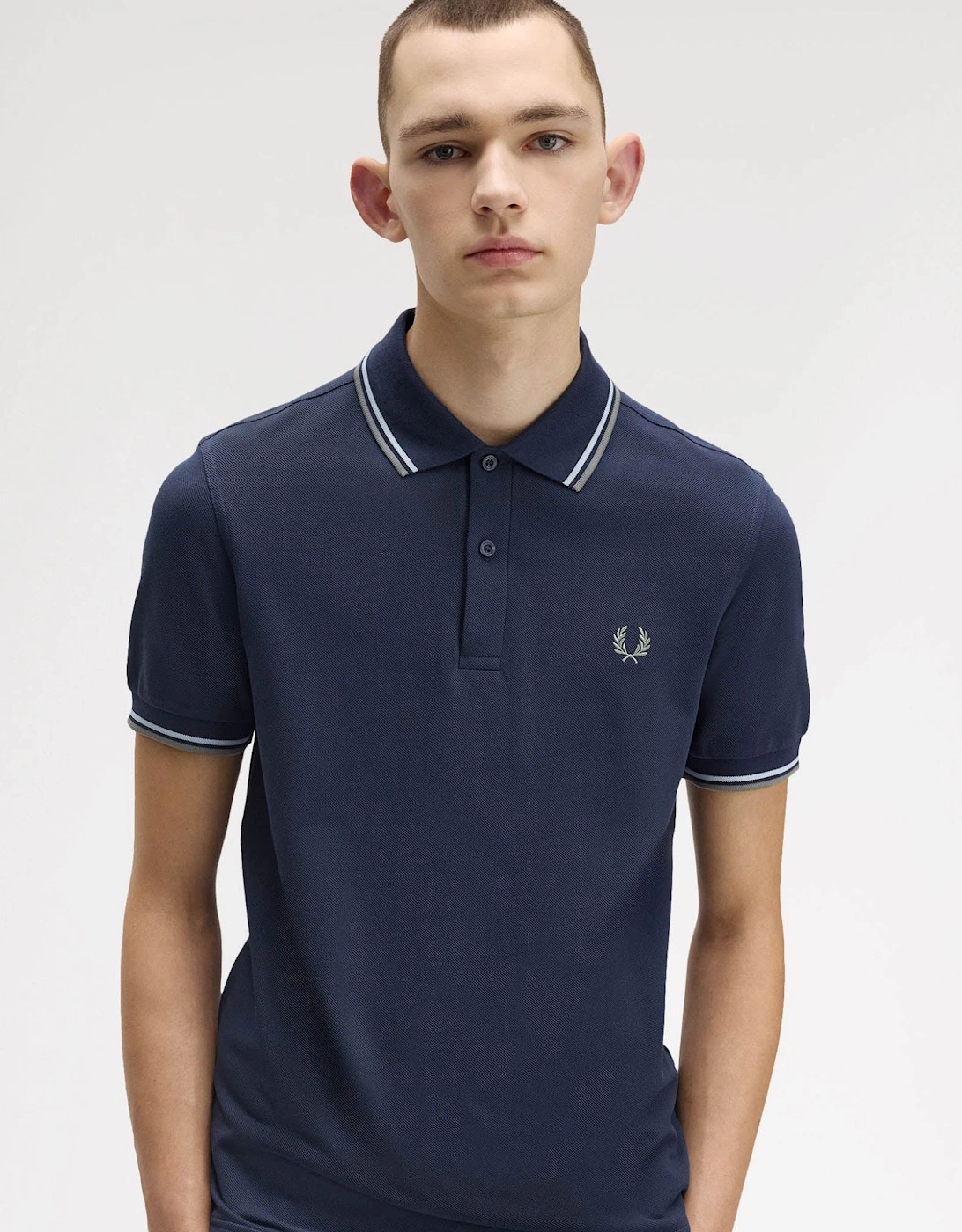 Mens Twin Tipped Signature Polo Shirt - Dark Airforce/Light Ice/Bayleaf Z47