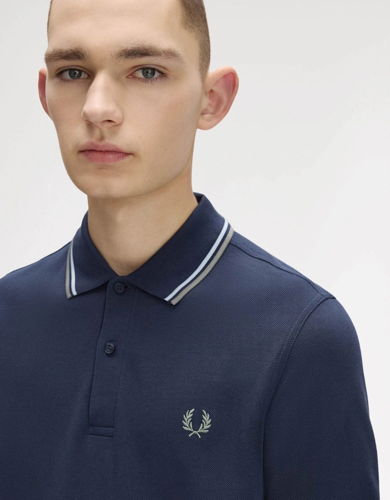 Mens Twin Tipped Signature Polo Shirt - Dark Airforce/Light Ice/Bayleaf Z47