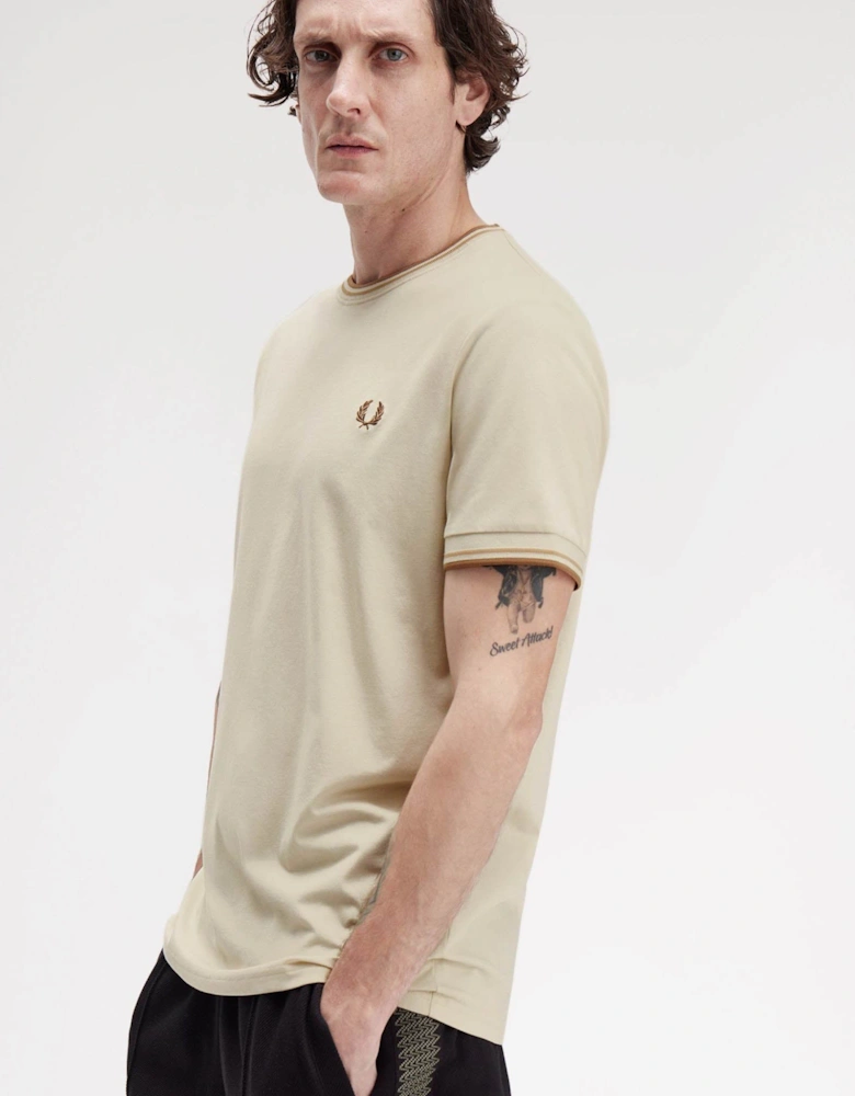 Mens Twin Tipped T-Shirt - Oatmeal/Warm Stone/Shaded Stone Z53