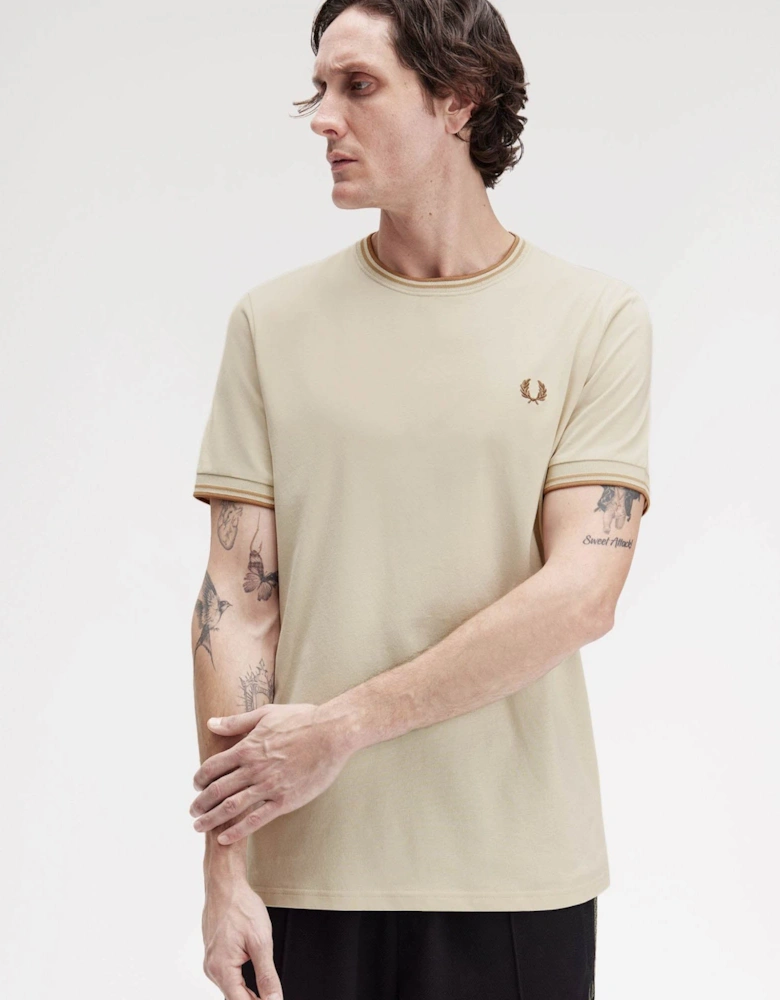 Mens Twin Tipped T-Shirt - Oatmeal/Warm Stone/Shaded Stone Z53
