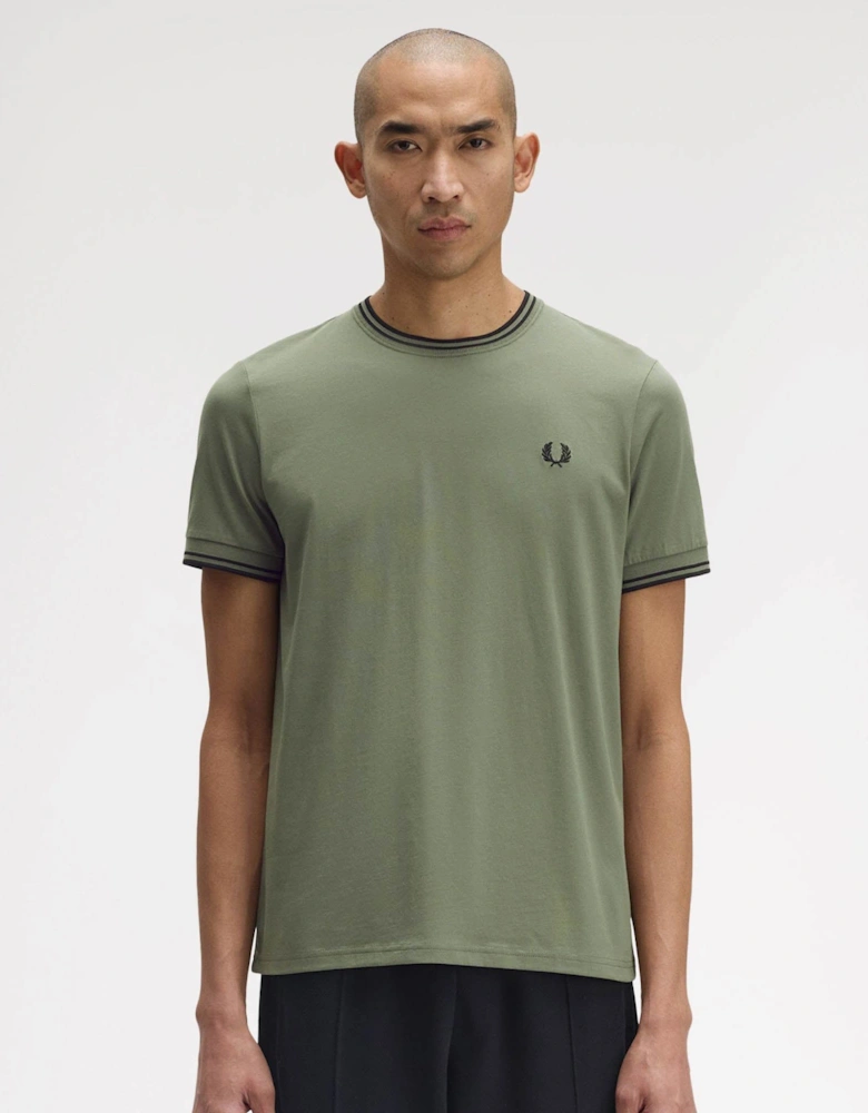 Mens Twin Tipped T-Shirt - Laurel Wreath Green/Black/Black Z50