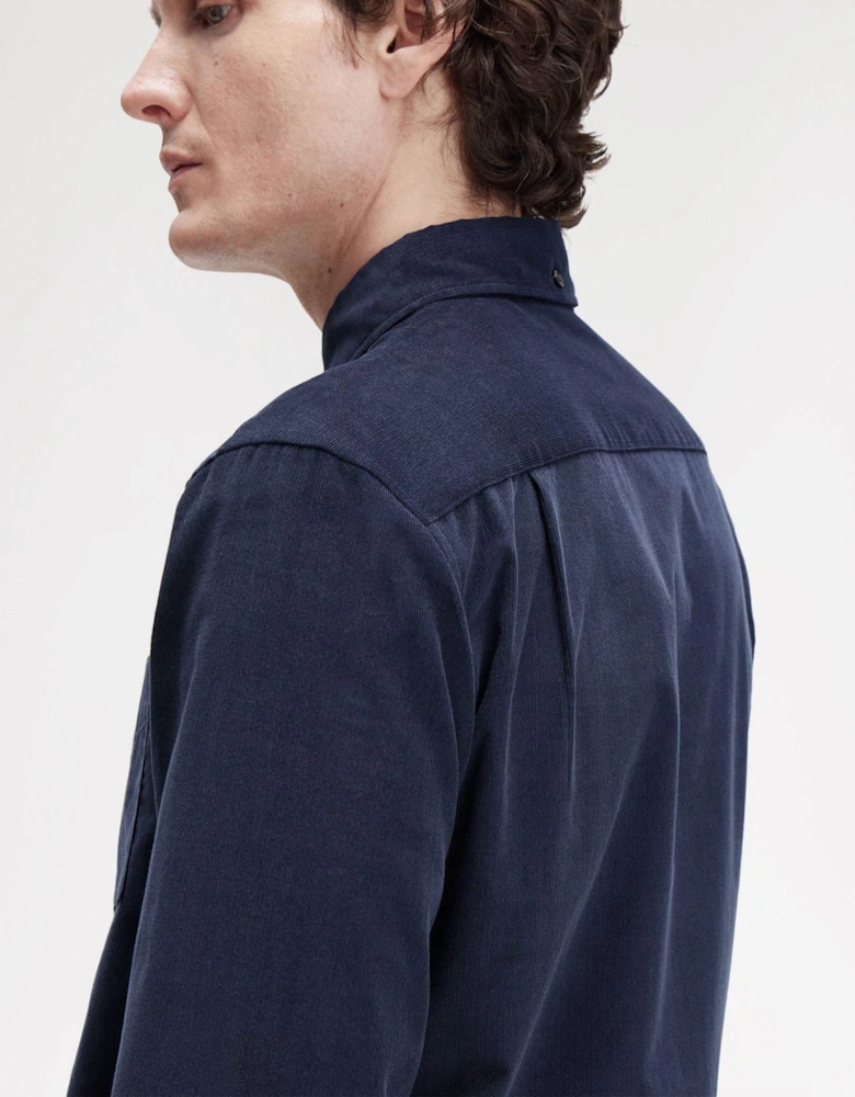 Mens Needle Cord Shirt - Dark Airforce 738