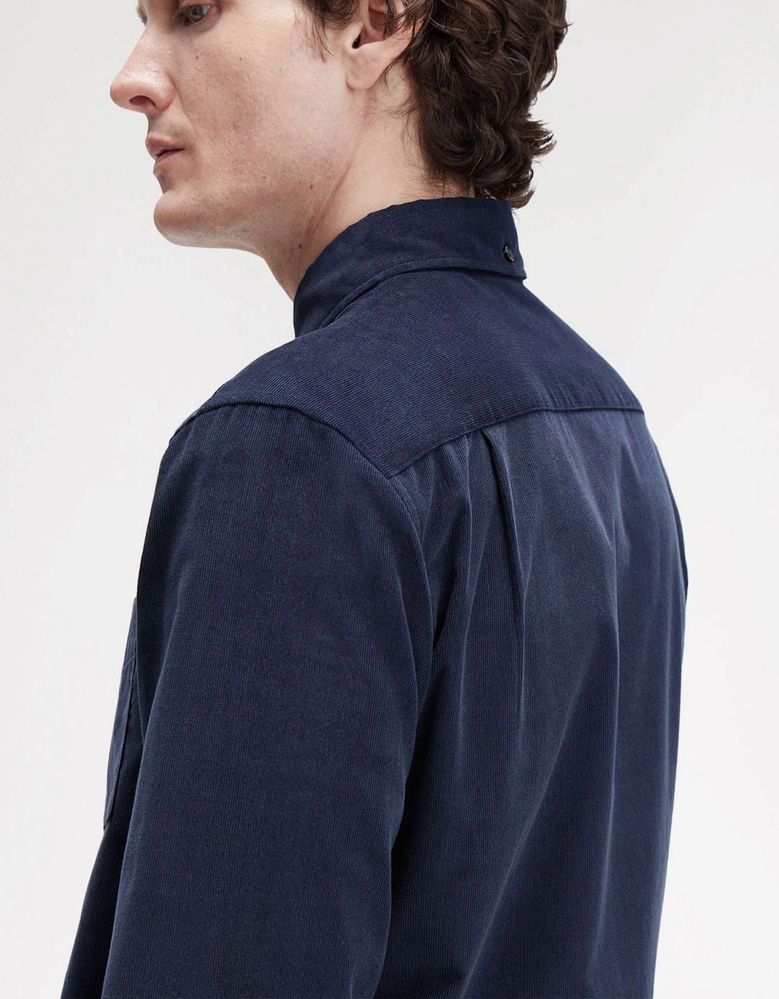 Mens Needle Cord Shirt - Dark Airforce 738