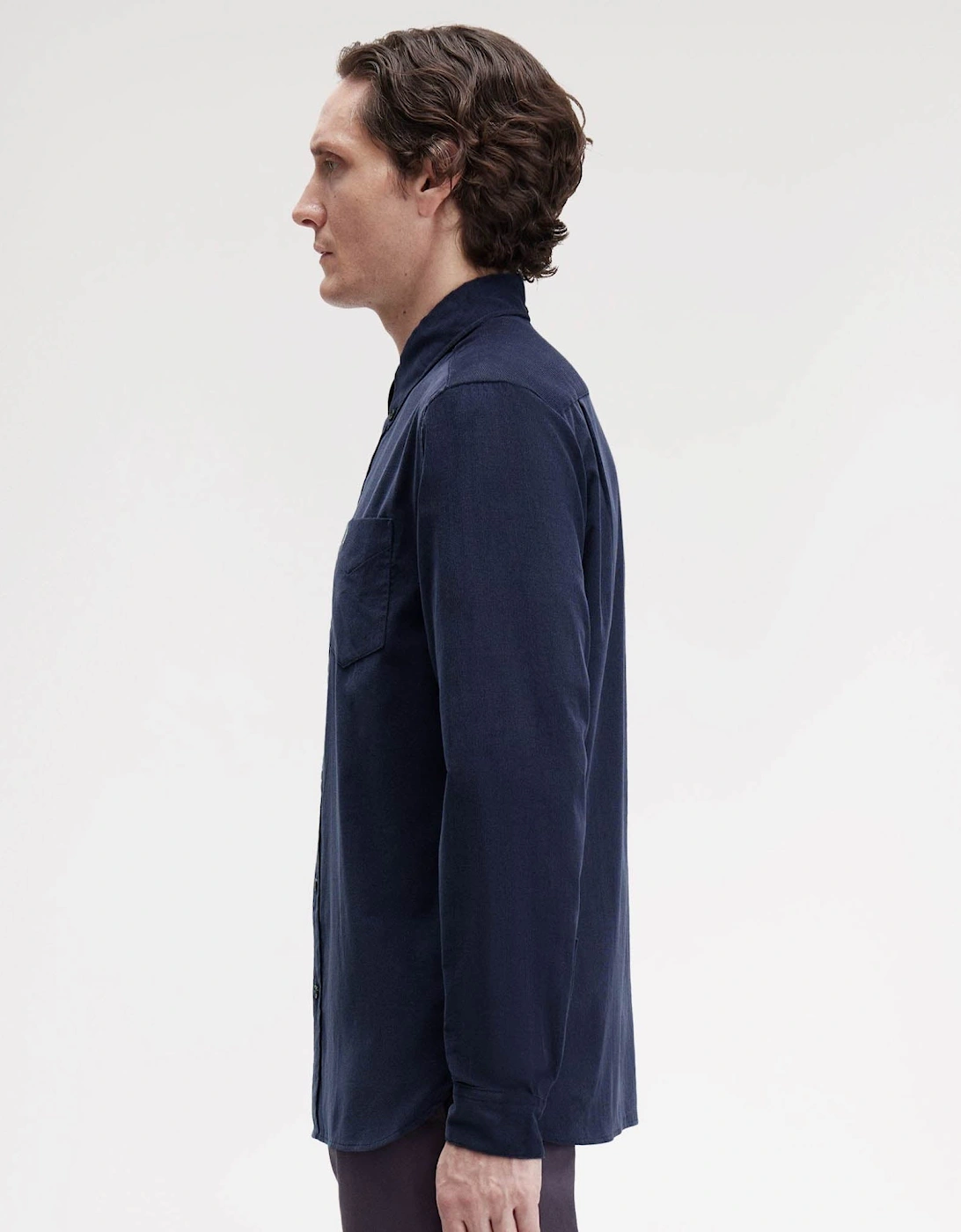 Mens Needle Cord Shirt - Dark Airforce 738
