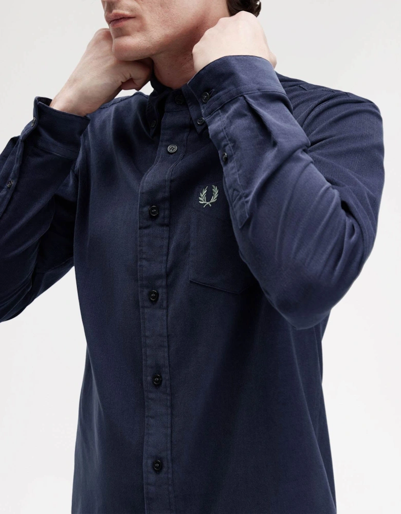 Mens Needle Cord Shirt - Dark Airforce 738