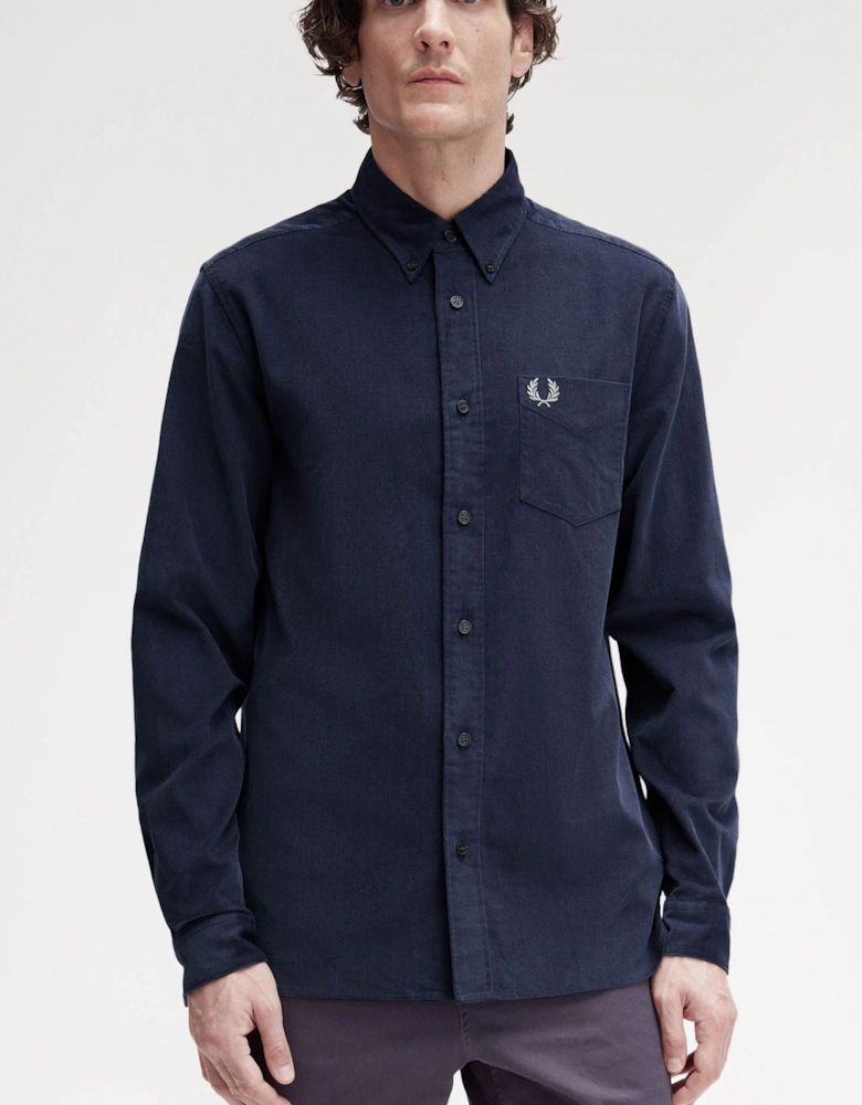 Mens Needle Cord Shirt - Dark Airforce 738