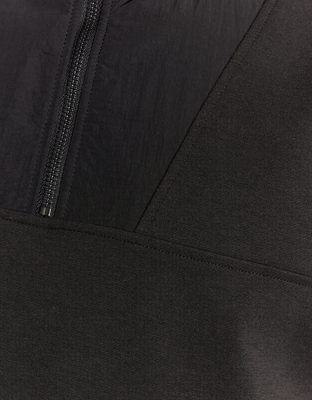 Lyle & Scott Panelled Hybrid Quarter Zip - X002 Black Ice