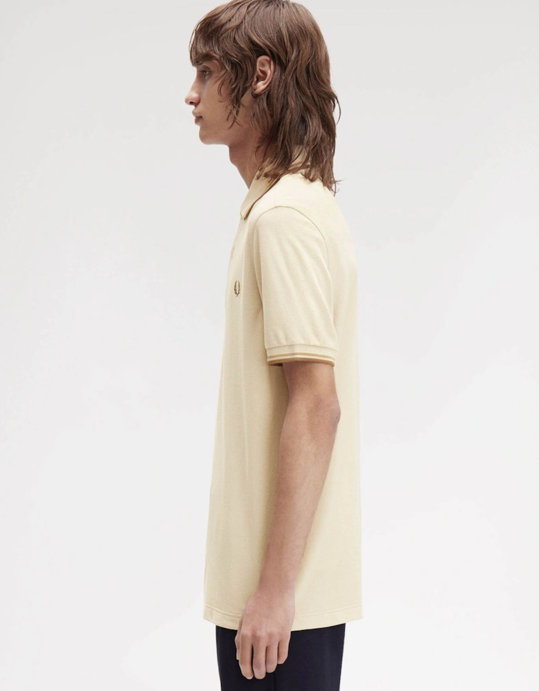 Mens Twin Tipped Signature Polo Shirt - Oatmeal/Warm Stone/Shaded Stone Z53