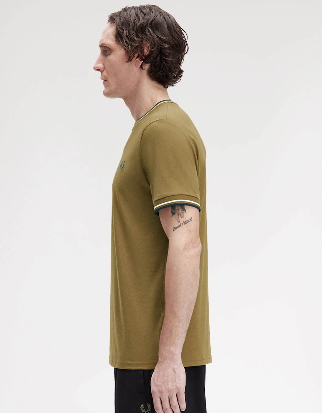 Mens Twin Tipped T-Shirt - Shaded Stone/Ecru/Dark Petrol Z60