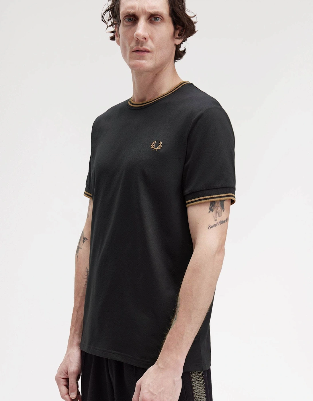 Mens Twin Tipped T-Shirt - Black/Shaded Stone Q27