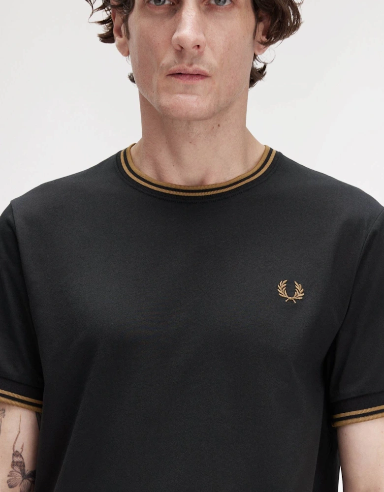 Mens Twin Tipped T-Shirt - Black/Shaded Stone Q27
