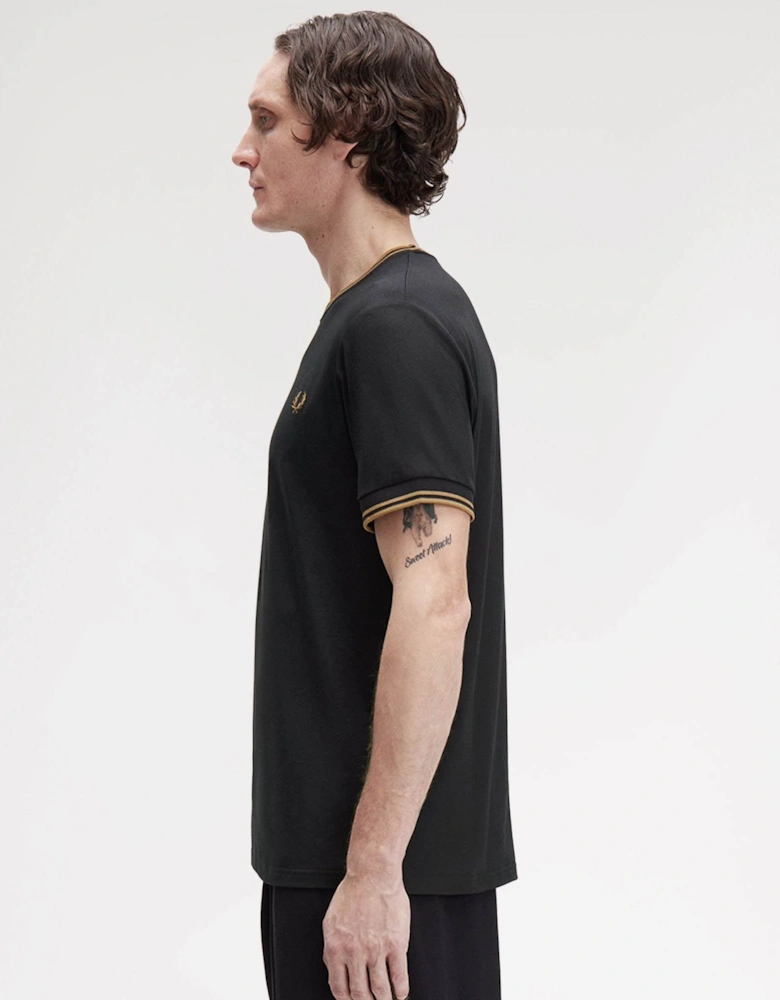 Mens Twin Tipped T-Shirt - Black/Shaded Stone Q27