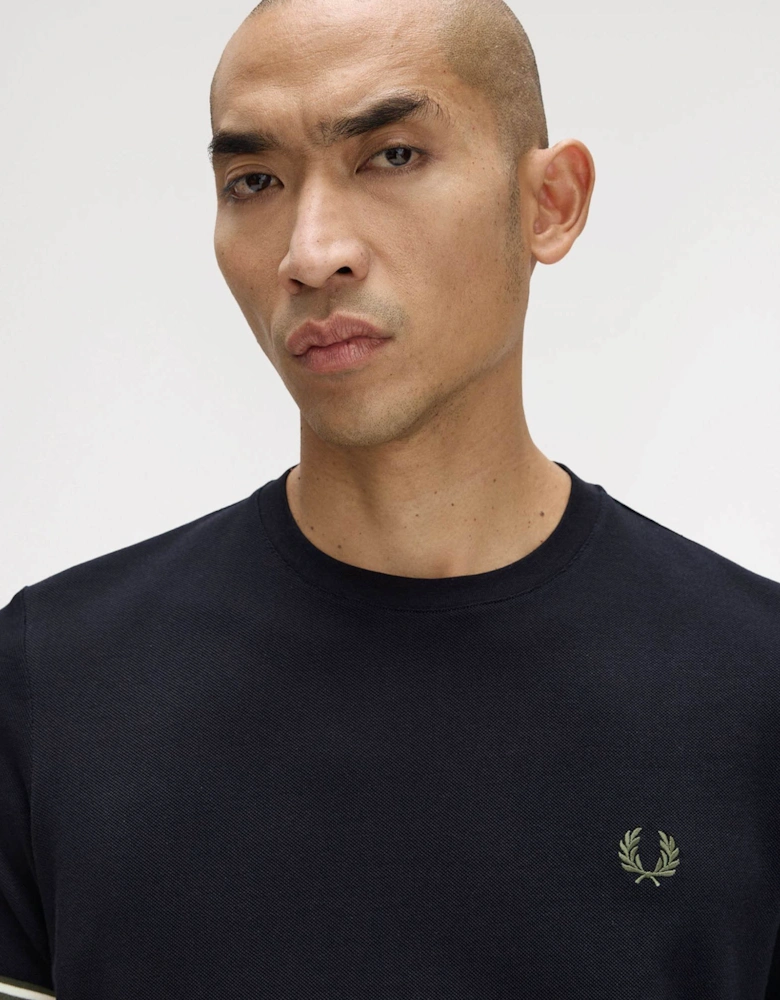 Mens Striped Cuff T-Shirt - Black 184