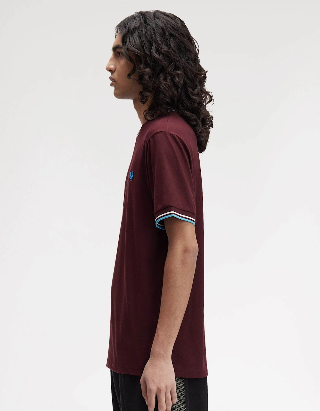 Mens Twin Tipped T-Shirt - Oxblood/Ecru/Court Blue Z63
