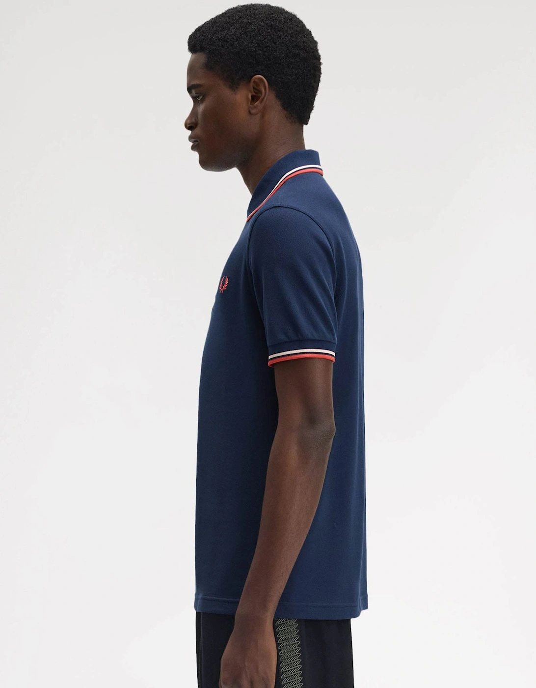 Mens Twin Tipped Signature Polo Shirt - Tennis Blue/Silky Peach/Flamingo Tan Z57