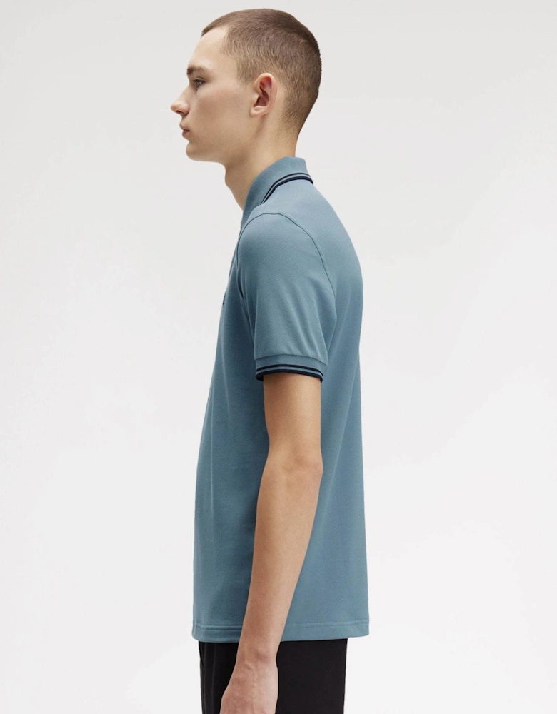 Mens Twin Tipped Signature Polo Shirt - Stockport Blue/Navy/Navy Z56