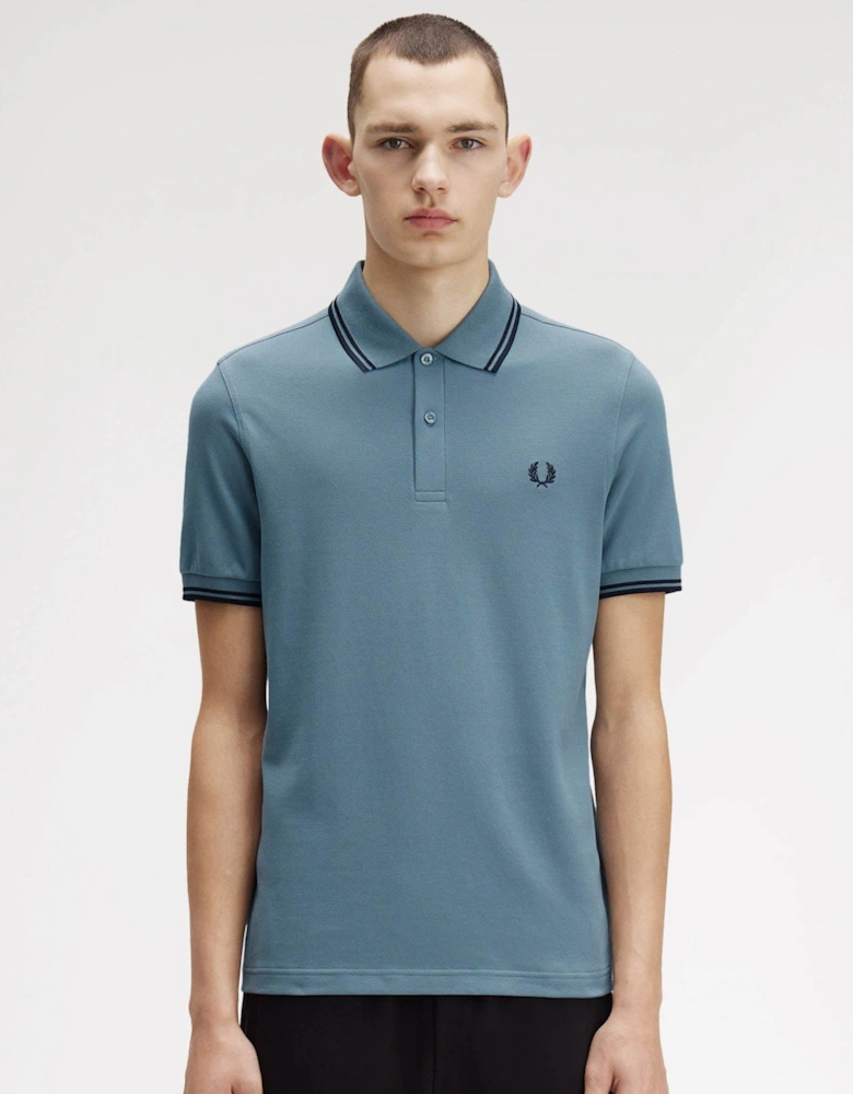 Mens Twin Tipped Signature Polo Shirt - Stockport Blue/Navy/Navy Z56