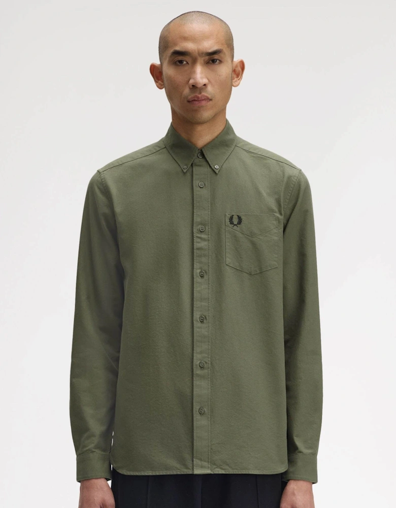 Mens Long Sleeve Oxford Shirt - Laurel Wreath Green X21