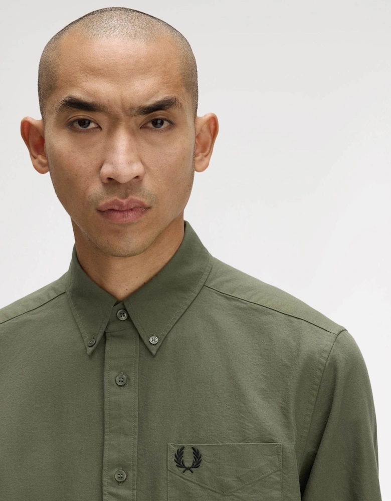 Mens Long Sleeve Oxford Shirt - Laurel Wreath Green X21