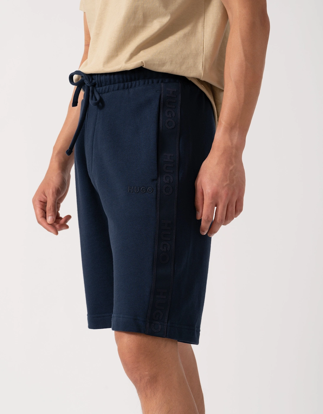 HUGO LIAM Mens Shorts with Logo Tape