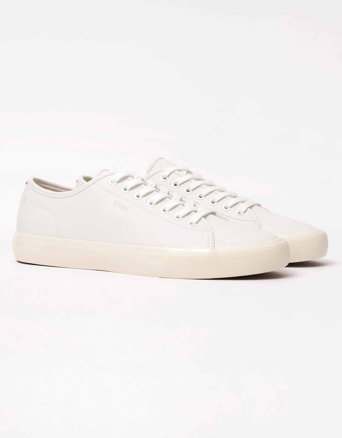 BOSS Orange Aiden Tenn Mens Low Top Trainers in Grained Faux Leather - Natural 102