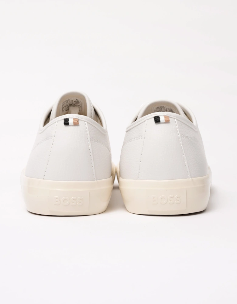 BOSS Orange Aiden Tenn Mens Low Top Trainers in Grained Faux Leather - Natural 102