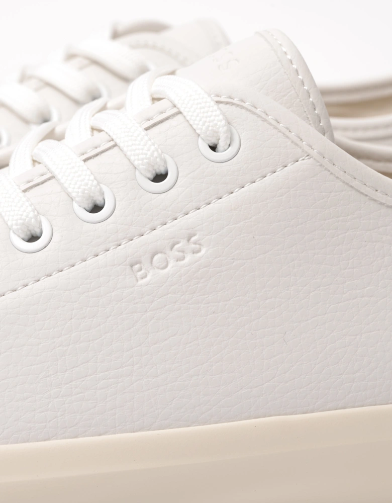 BOSS Orange Aiden Tenn Mens Low Top Trainers in Grained Faux Leather - Natural 102